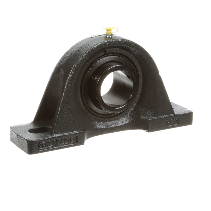 Sealmaster SP-36 Mounted Ball Bearings, Black Oxide Bearing, Pillow Block Bearings, 2-1/4" Diameter, Cast Iron Housing, Set Screw Locking, Felt Labyrinth Seal, Wide Inner Race