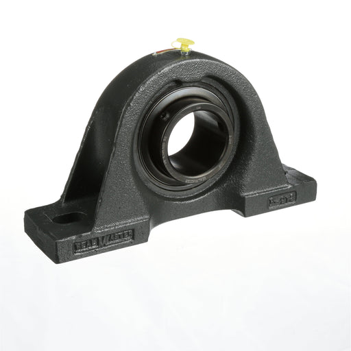 Sealmaster SP-43 Mounted Ball Bearings, Black Oxide Bearing, Pillow Block Bearings, 2-11/16" Diameter, Cast Iron Housing, Set Screw Locking, Felt Labyrinth Seal, Wide Inner Race