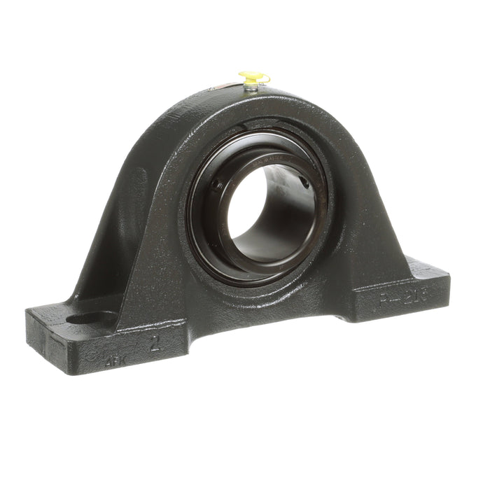 Sealmaster SP-46 Mounted Ball Bearings, Black Oxide Bearing, Pillow Block Bearings, 2-7/8" Diameter, Cast Iron Housing, Set Screw Locking, Felt Labyrinth Seal, Wide Inner Race