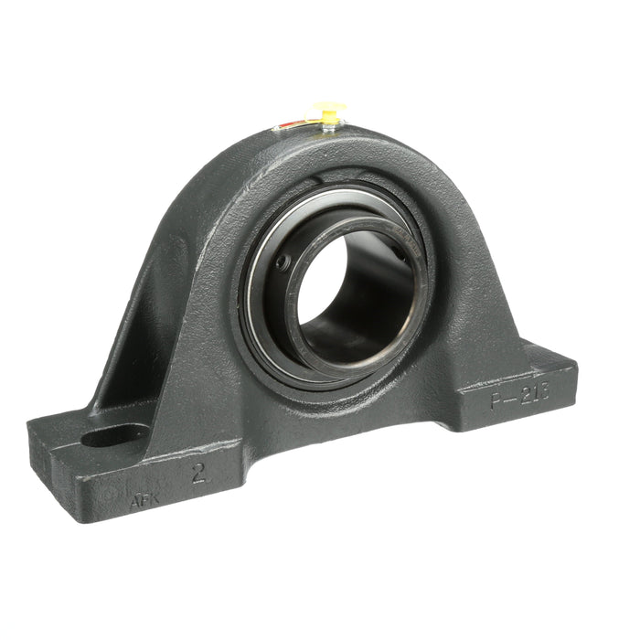 Sealmaster SP-47 Mounted Ball Bearings, Black Oxide Bearing, Pillow Block Bearings, 2-15/16" Diameter, Cast Iron Housing, Set Screw Locking, Felt Labyrinth Seal, Wide Inner Race