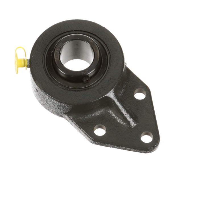 Sealmaster FB-18 Mounted Ball Bearings, Black Oxide Bearing, 3 Bolt Flange Bracket Bearings, 1-1/8" Diameter, Cast Iron Housing, Set Screw Locking, Felt Labyrinth Seal, Wide Inner Race