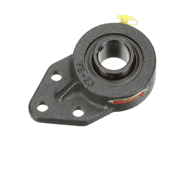 Sealmaster FB-22 Mounted Ball Bearings, Black Oxide Bearing, 3 Bolt Flange Bracket Bearings, 1-3/8" Diameter, Cast Iron Housing, Set Screw Locking, Felt Labyrinth Seal, Wide Inner Race