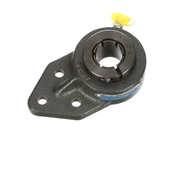 Sealmaster FB-205TMC CTY Mounted Ball Bearings, Black Oxide Bearing, 3 Bolt Flange Bracket Bearings, 25mm Diameter, Cast Iron Housing, Concentric Locking, Contact Seal, Plug Grease Fitting, Wide Inner Race