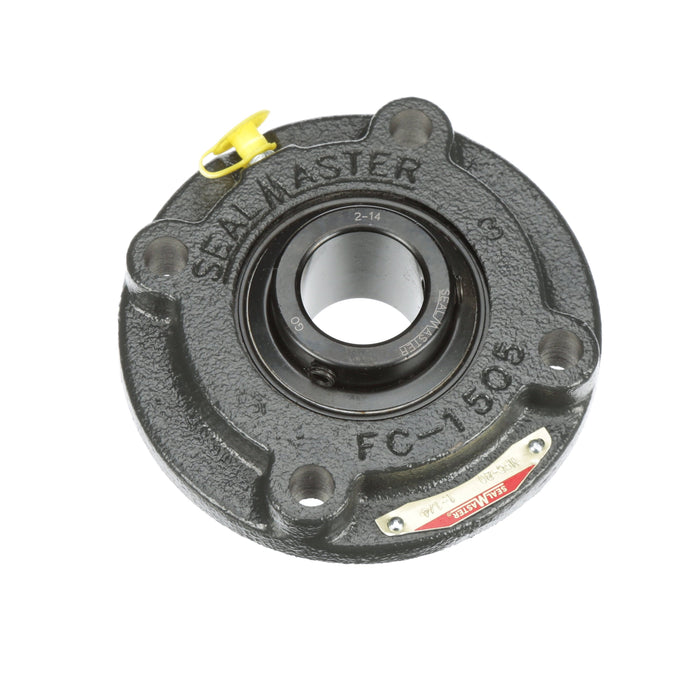 Sealmaster MFC-20 HT Mounted Ball Bearings, Black Oxide Bearing, 4 Bolt Piloted Flange Bearings, 1-1/4" Diameter, Cast Iron Housing, Set Screw Locking, Nomex Seal, High Temperature Seal, High Temperature Grease, Wide Inner Race