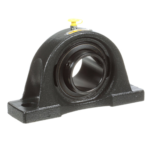 Sealmaster NPD-38C Mounted Ball Bearings, Black Oxide Bearing, Pillow Block Bearings, 2-3/8" Diameter, Cast Iron Housing, Double Set Screw Locking, Contact Seal, Wide Inner Race