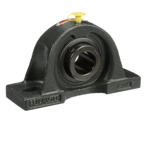 Sealmaster MP-18 Mounted Ball Bearings, Black Oxide Bearing, Pillow Block Bearings, 1-1/8" Diameter, Cast Iron Housing, Set Screw Locking, Felt Labyrinth Seal, Wide Inner Race