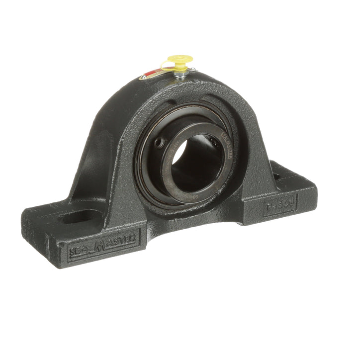 Sealmaster MP-27 Mounted Ball Bearings, Black Oxide Bearing, Pillow Block Bearings, 1-11/16" Diameter, Cast Iron Housing, Set Screw Locking, Felt Labyrinth Seal, Wide Inner Race