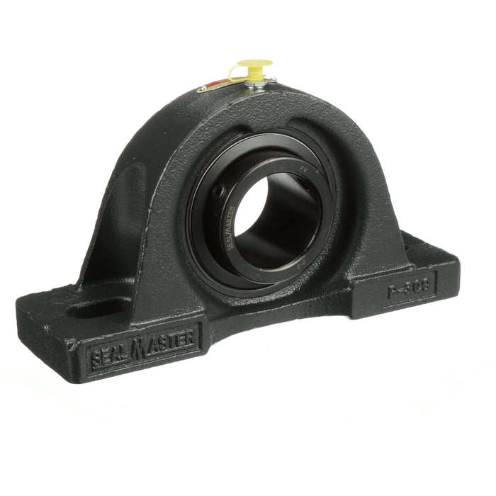 Sealmaster MP-32 Mounted Ball Bearings, Black Oxide Bearing, Pillow Block Bearings, 2" Diameter, Cast Iron Housing, Set Screw Locking, Felt Labyrinth Seal, Wide Inner Race