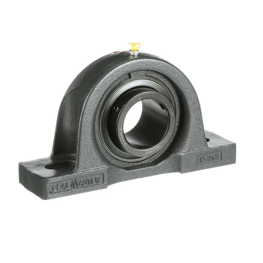 Sealmaster MP-47 Mounted Ball Bearings, Black Oxide Bearing, Pillow Block Bearings, 2-15/16" Diameter, Cast Iron Housing, Set Screw Locking, Felt Labyrinth Seal, Wide Inner Race