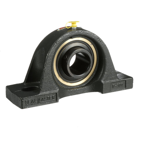 Sealmaster EMP-27 HT Mounted Ball Bearings, Black Oxide Bearing, Pillow Block Bearings, 1-11/16" Diameter, Cast Iron Housing, Set Screw Locking, Nomex Seal, High Temperature Seal, High Temperature Grease, Wide Inner Race