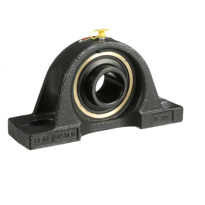 Sealmaster EMP-24 Mounted Ball Bearings, Black Oxide Bearing, Pillow Block Bearings, 1-1/2" Diameter, Cast Iron Housing, Set Screw Locking, Felt Labyrinth Seal, Wide Inner Race