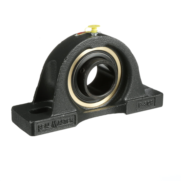 Sealmaster EMP-31 Mounted Ball Bearings, Black Oxide Bearing, Pillow Block Bearings, 1-15/16" Diameter, Cast Iron Housing, Set Screw Locking, Felt Labyrinth Seal, Wide Inner Race