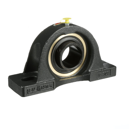 Sealmaster EMP-31 3C CFN Mounted Ball Bearings, Black Oxide Bearing, Pillow Block Bearings, 1-15/16" Diameter, Cast Iron Housing, Set Screw Locking, Triple Lip Seal, Wide Inner Race