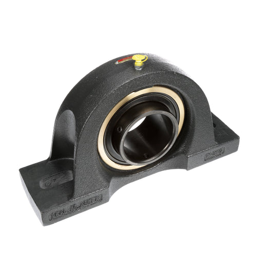 Sealmaster EMPD-55 Mounted Ball Bearings, Black Oxide Bearing, Pillow Block Bearings, 3-7/16" Diameter, Cast Iron Housing, Double Set Screw Locking, Felt Labyrinth Seal, Wide Inner Race