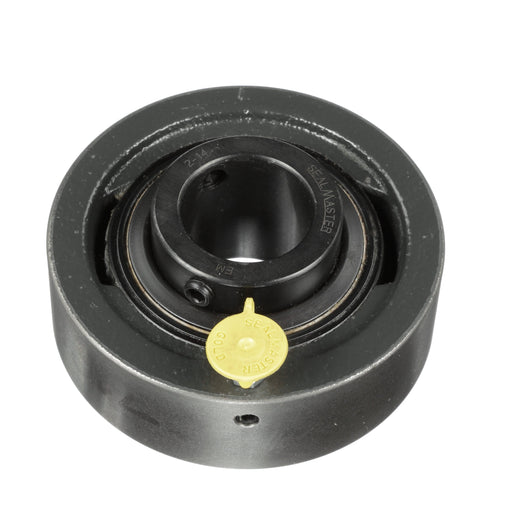 Sealmaster MSC-20 Mounted Ball Bearings, Black Oxide Bearing, Cylindrical Cartridge Bearing, 1-1/4" Diameter, Cast Iron Housing, Set Screw Locking, Felt Labyrinth Seal, Wide Inner Race