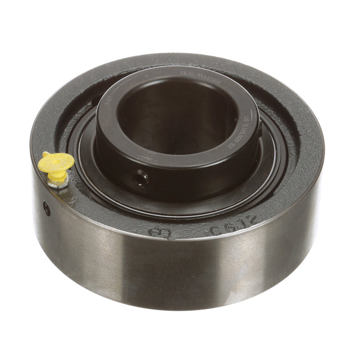 Sealmaster MSC-39 Mounted Ball Bearings, Black Oxide Bearing, Cylindrical Cartridge Bearing, 2-7/16" Diameter, Cast Iron Housing, Set Screw Locking, Felt Labyrinth Seal, Wide Inner Race