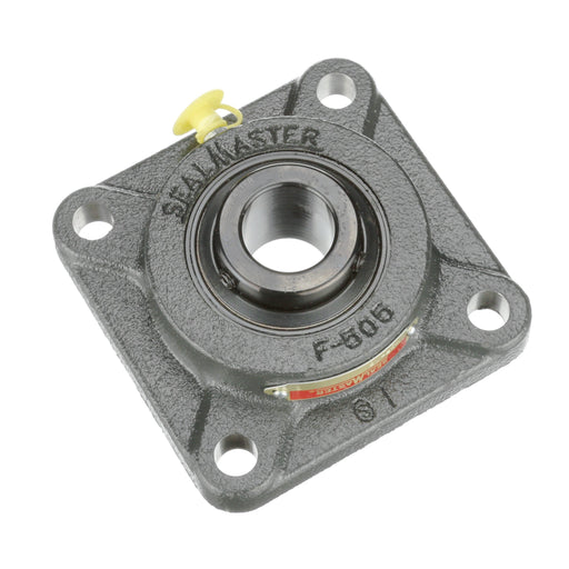 Sealmaster MSF-24 HI Mounted Ball Bearings, Black Oxide Bearing, 4 Bolt Flange Bearings, 1-1/2" Diameter, Cast Iron Housing, Set Screw Locking, Nomex Seal, High Performance, High Temperature Seal, High Temperature Grease, Krytox 226 Grease, Wide Inner Race