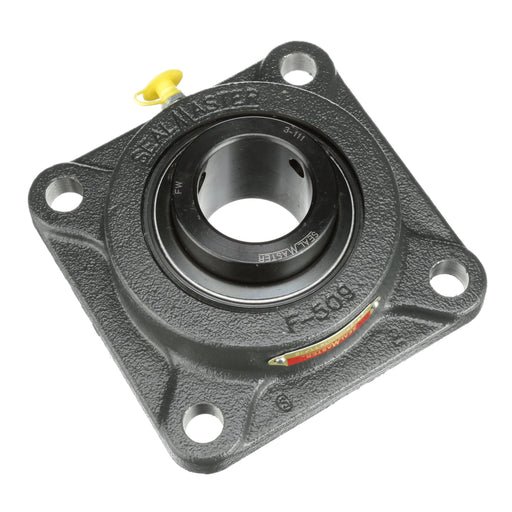 Sealmaster MSF-27 HT Mounted Ball Bearings, Black Oxide Bearing, 4 Bolt Flange Bearings, 1-11/16" Diameter, Cast Iron Housing, Set Screw Locking, Nomex Seal, High Temperature Seal, High Temperature Grease, Wide Inner Race