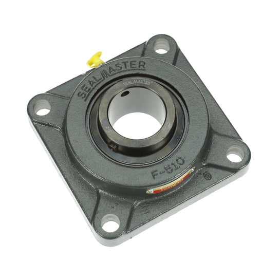 Sealmaster MSF-32 HI Mounted Ball Bearings, Black Oxide Bearing, 4 Bolt Flange Bearings, 2" Diameter, Cast Iron Housing, Set Screw Locking, Nomex Seal, High Performance, High Temperature Seal, High Temperature Grease, Krytox 226 Grease, Wide Inner Race