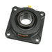 Sealmaster MSF-39 Mounted Ball Bearings, Black Oxide Bearing, 4 Bolt Flange Bearings, 2-7/16" Diameter, Cast Iron Housing, Set Screw Locking, Felt Labyrinth Seal, Wide Inner Race
