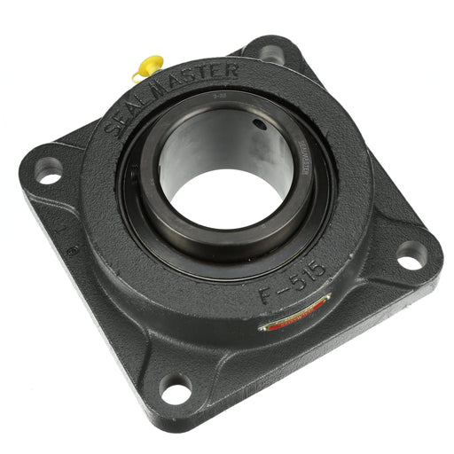 Sealmaster MSF-51 CPJ Mounted Ball Bearings, Black Oxide Bearing, 4 Bolt Flange Bearings, 3-3/16" Diameter, Cast Iron Housing, Set Screw Locking, Felt Labyrinth Seal, Wide Inner Race