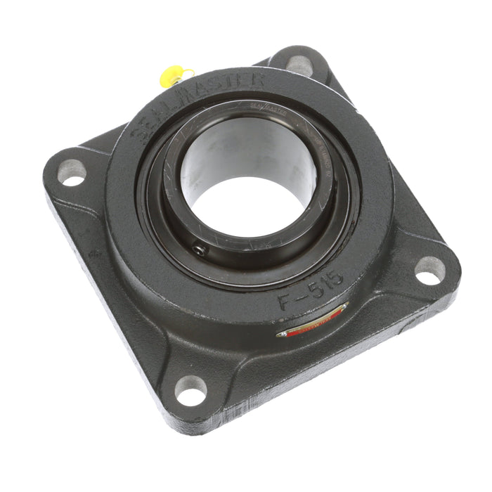 Sealmaster MSF-52 Mounted Ball Bearings, Black Oxide Bearing, 4 Bolt Flange Bearings, 3-1/4" Diameter, Cast Iron Housing, Set Screw Locking, Felt Labyrinth Seal, Wide Inner Race