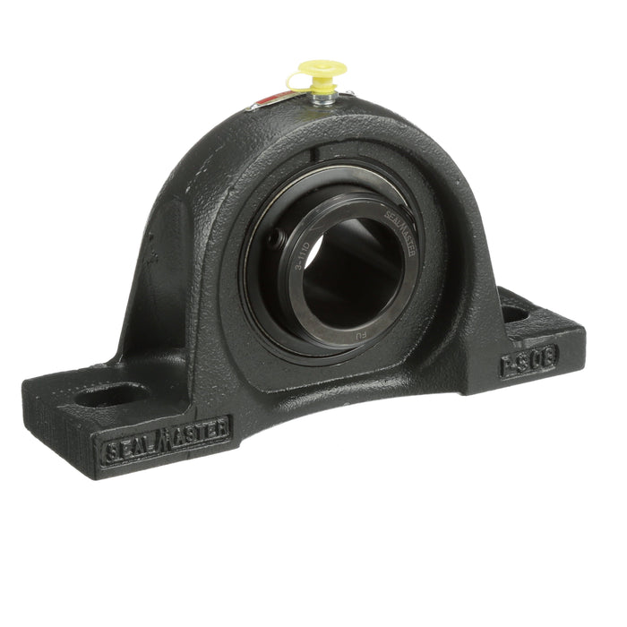 Sealmaster SPD-31 Mounted Ball Bearings, Black Oxide Bearing, Pillow Block Bearings, 1-15/16" Diameter, Cast Iron Housing, Double Set Screw Locking, Felt Labyrinth Seal, Wide Inner Race