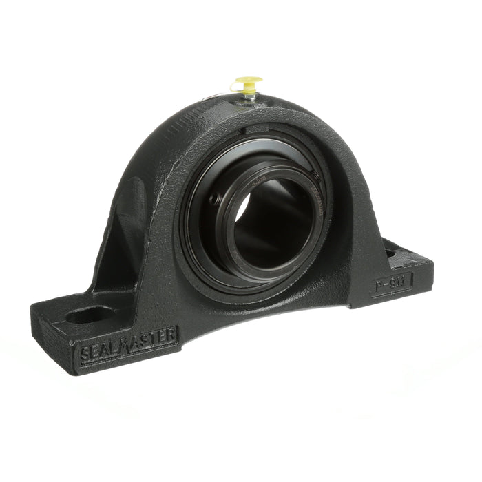 Sealmaster SPD-47C Mounted Ball Bearings, Black Oxide Bearing, Pillow Block Bearings, 2-15/16" Diameter, Cast Iron Housing, Double Set Screw Locking, Contact Seal, Wide Inner Race