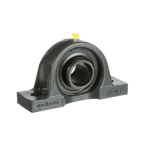 Sealmaster MPD-35 Mounted Ball Bearings, Black Oxide Bearing, Pillow Block Bearings, 2-3/16" Diameter, Cast Iron Housing, Double Set Screw Locking, Felt Labyrinth Seal, Wide Inner Race