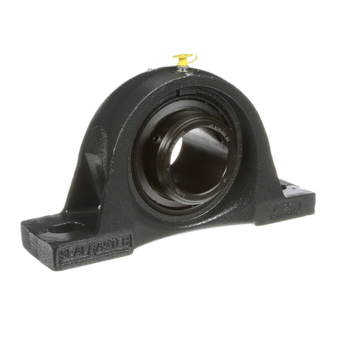 Sealmaster MSPD-39C Mounted Ball Bearings, Black Oxide Bearing, Pillow Block Bearings, 2-7/16" Diameter, Cast Iron Housing, Double Set Screw Locking, Contact Seal, Wide Inner Race