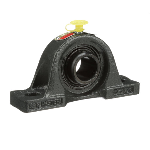 Sealmaster NP-16C Mounted Ball Bearings, Black Oxide Bearing, Pillow Block Bearings, 1" Diameter, Cast Iron Housing, Set Screw Locking, Contact Seal, Wide Inner Race