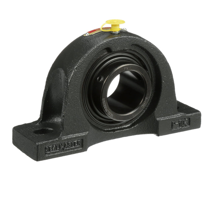 Sealmaster NP-27C Mounted Ball Bearings, Black Oxide Bearing, Pillow Block Bearings, 1-11/16" Diameter, Cast Iron Housing, Set Screw Locking, Contact Seal, Wide Inner Race