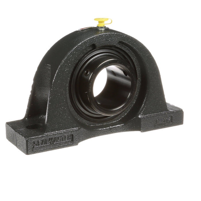 Sealmaster NP-36C Mounted Ball Bearings, Black Oxide Bearing, Pillow Block Bearings, 2-1/4" Diameter, Cast Iron Housing, Set Screw Locking, Contact Seal, Wide Inner Race