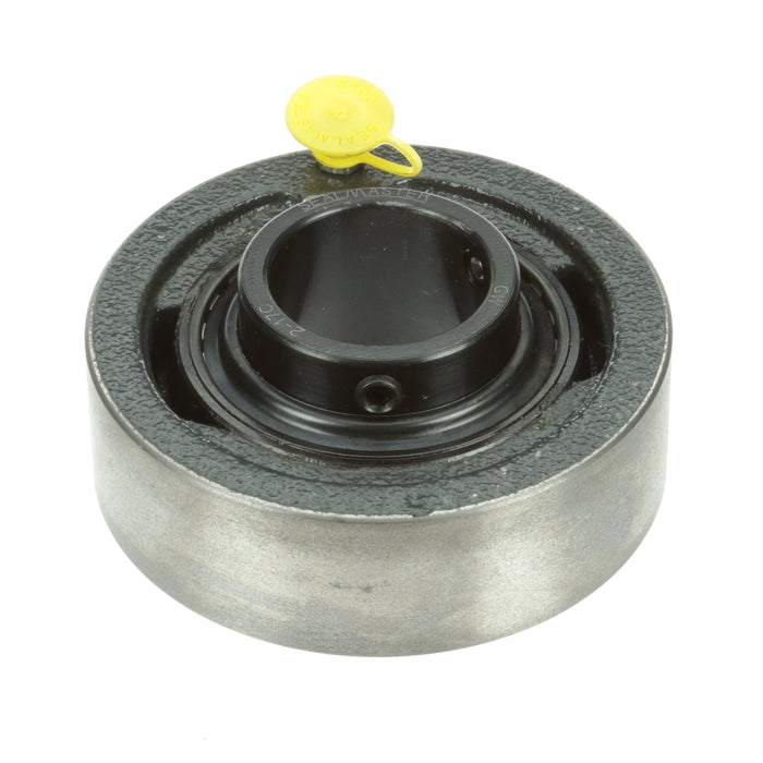 Sealmaster SC-23C Mounted Ball Bearings, Black Oxide Bearing, Cylindrical Cartridge Bearing, 1-7/16" Diameter, Cast Iron Housing, Set Screw Locking, Contact Seal, Wide Inner Race