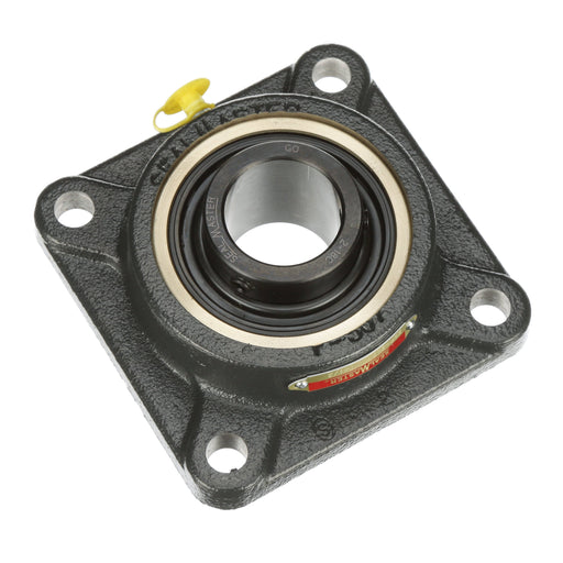 Sealmaster EMSF-39 Mounted Ball Bearings, Black Oxide Bearing, 4 Bolt Flange Bearings, 2-7/16" Diameter, Cast Iron Housing, Set Screw Locking, Felt Labyrinth Seal, Wide Inner Race