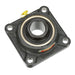 Sealmaster ESF-35 Mounted Ball Bearings, Black Oxide Bearing, 4 Bolt Flange Bearings, 2-3/16" Diameter, Cast Iron Housing, Set Screw Locking, Felt Labyrinth Seal, Wide Inner Race
