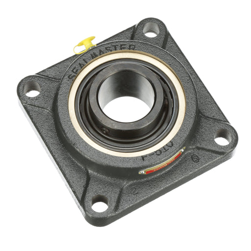 Sealmaster ESF-32C Mounted Ball Bearings, Black Oxide Bearing, 4 Bolt Flange Bearings, 2" Diameter, Cast Iron Housing, Set Screw Locking, Contact Seal, Wide Inner Race