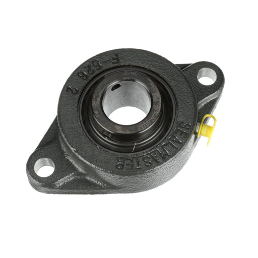 Sealmaster SFT-22C Mounted Ball Bearings, Black Oxide Bearing, 2 Bolt Flange Bearings, 1-3/8" Diameter, Cast Iron Housing, Set Screw Locking, Contact Seal, Wide Inner Race