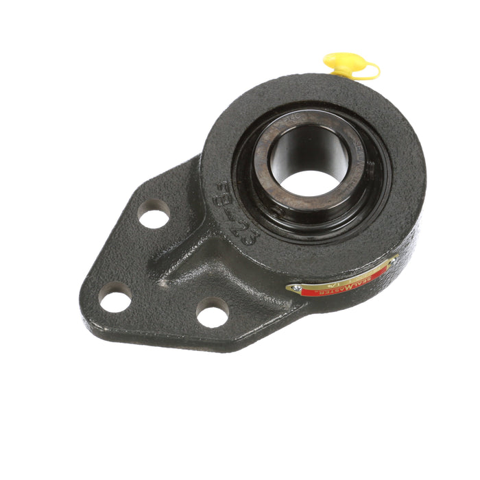 Sealmaster FB-20C Mounted Ball Bearings, Black Oxide Bearing, 3 Bolt Flange Bracket Bearings, 1-1/4" Diameter, Cast Iron Housing, Set Screw Locking, Contact Seal, Wide Inner Race