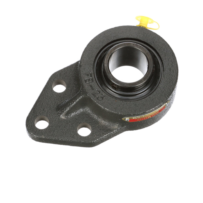 Sealmaster FB-23C Mounted Ball Bearings, Black Oxide Bearing, 3 Bolt Flange Bracket Bearings, 1-7/16" Diameter, Cast Iron Housing, Set Screw Locking, Contact Seal, Wide Inner Race