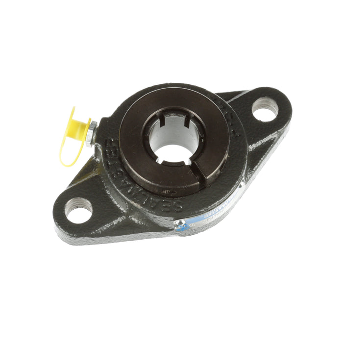 Sealmaster SFT-204TMC Mounted Ball Bearings, Black Oxide Bearing, 2 Bolt Flange Bearings, 20mm Diameter, Cast Iron Housing, Concentric Locking, Contact Seal, Wide Inner Race