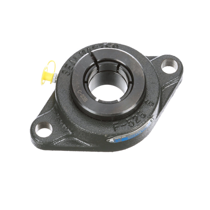 Sealmaster SFT-207TMC Mounted Ball Bearings, Black Oxide Bearing, 2 Bolt Flange Bearings, 35mm Diameter, Cast Iron Housing, Concentric Locking, Contact Seal, Wide Inner Race