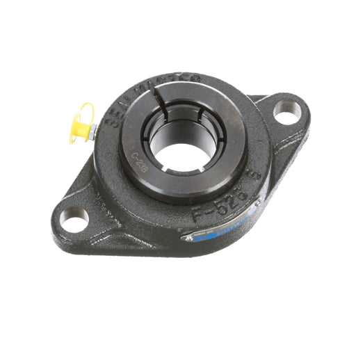 Sealmaster SFT-207TMC CTY Mounted Ball Bearings, Black Oxide Bearing, 2 Bolt Flange Bearings, 35mm Diameter, Cast Iron Housing, Concentric Locking, Contact Seal, Plug Grease Fitting, Wide Inner Race