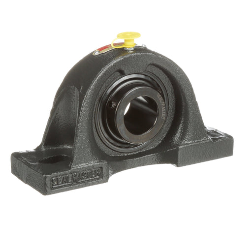 Sealmaster MP-20C Mounted Ball Bearings, Black Oxide Bearing, Pillow Block Bearings, 1-1/4" Diameter, Cast Iron Housing, Set Screw Locking, Contact Seal, Wide Inner Race