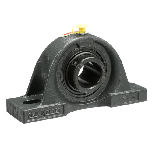 Sealmaster MP-23C Mounted Ball Bearings, Black Oxide Bearing, Pillow Block Bearings, 1-7/16" Diameter, Cast Iron Housing, Set Screw Locking, Contact Seal, Wide Inner Race