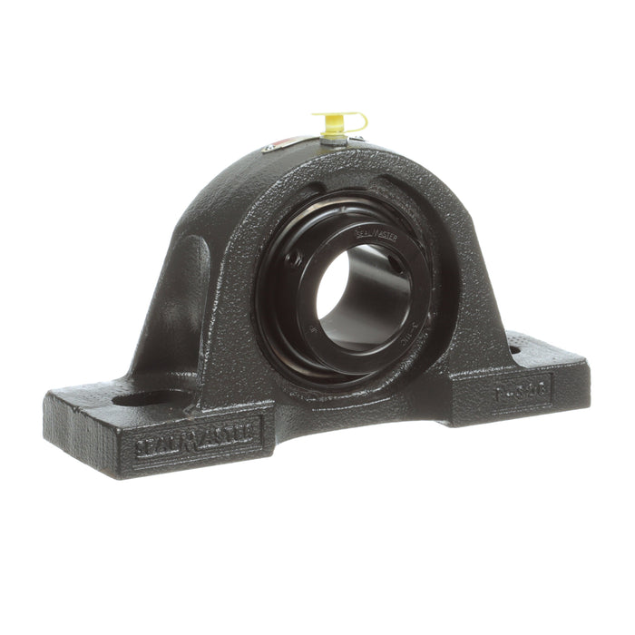 Sealmaster MP-27C Mounted Ball Bearings, Black Oxide Bearing, Pillow Block Bearings, 1-11/16" Diameter, Cast Iron Housing, Set Screw Locking, Contact Seal, Wide Inner Race