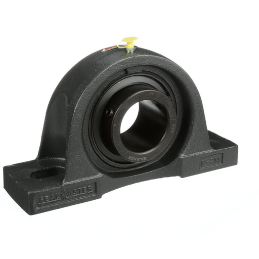 Sealmaster MP-39C Mounted Ball Bearings, Black Oxide Bearing, Pillow Block Bearings, 2-7/16" Diameter, Cast Iron Housing, Set Screw Locking, Contact Seal, Wide Inner Race