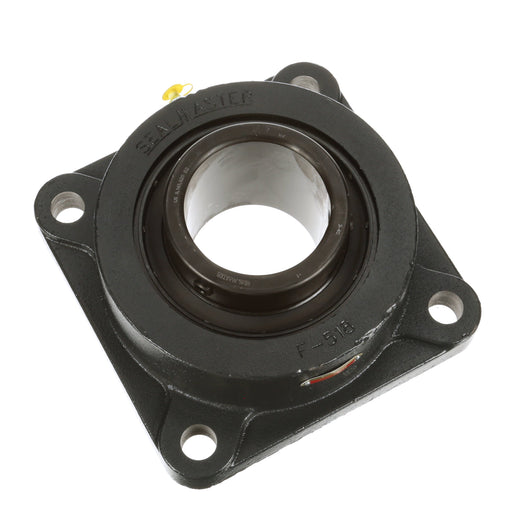 Sealmaster MSF-64C Mounted Ball Bearings, Black Oxide Bearing, 4 Bolt Flange Bearings, 4" Diameter, Cast Iron Housing, Set Screw Locking, Contact Seal, Wide Inner Race