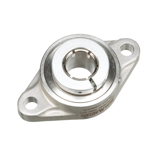 Sealmaster CRFTS-PN19T RMW Mounted Ball Bearings, Phosphorous Nickel Coated Bearing, 2 Bolt Flange Bearings, 1-3/16" Diameter, Stainless Steel Housing, Concentric Locking, High Performance Seal (HPS), Reduced Maintenance - Lubed for Life, Wide Inner Race