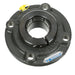 Sealmaster SFC-210TMC Mounted Ball Bearings, Black Oxide Bearing, 4 Bolt Piloted Flange Bearings, 50mm Diameter, Cast Iron Housing, Concentric Locking, Contact Seal, Wide Inner Race